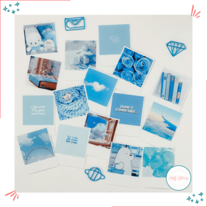 Blue Polaroid Stickers