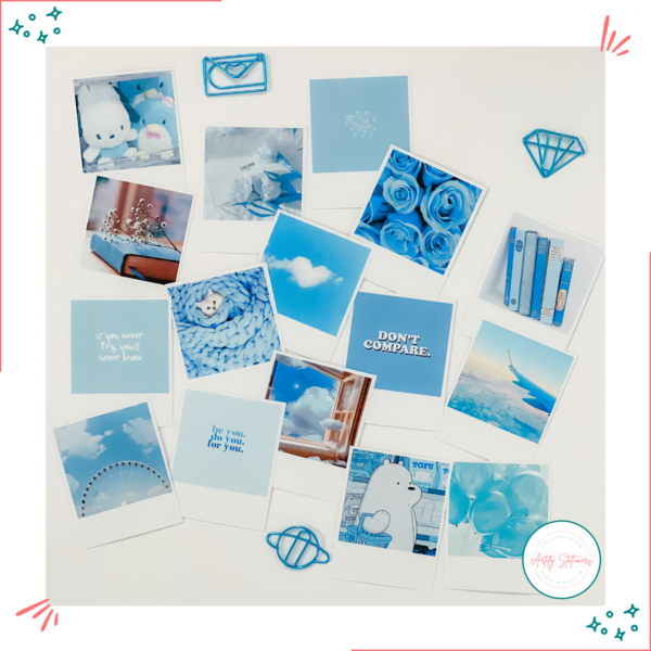 Blue Polaroid Stickers
