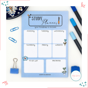 Blue Study Planner Notepad
