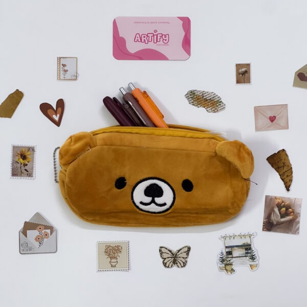 Brown Bear Plush Pouch