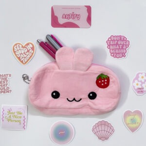 Pink Bunny Plush Pouch