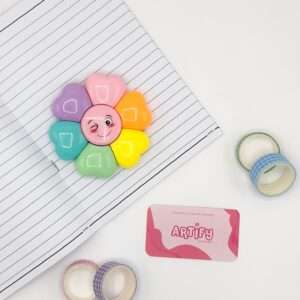 Pastel Flower-Shaped Highlighters Set