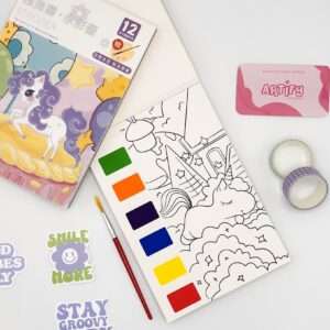 Unicorn Watercolor Painting Book