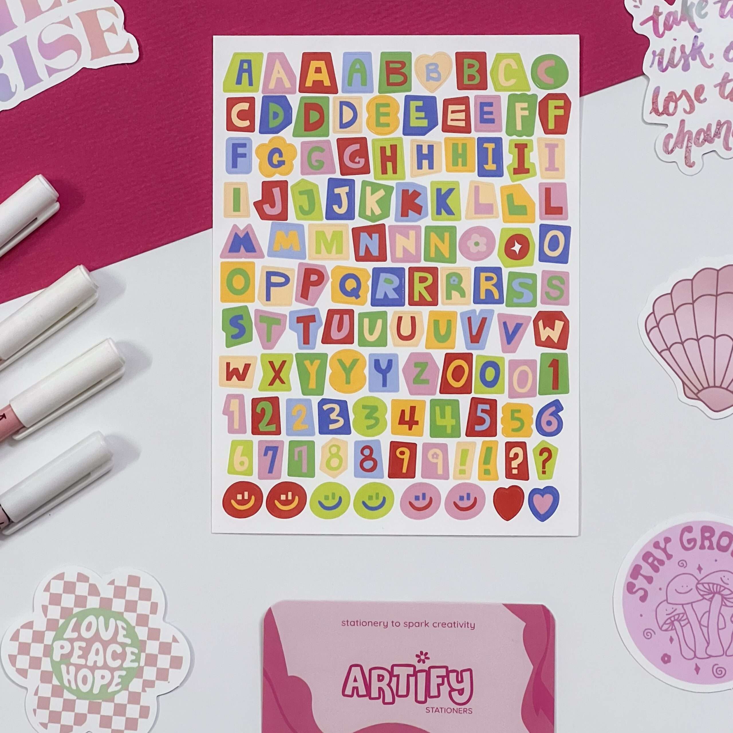 Colorful Alphabet Sticker Sheet - Image 2