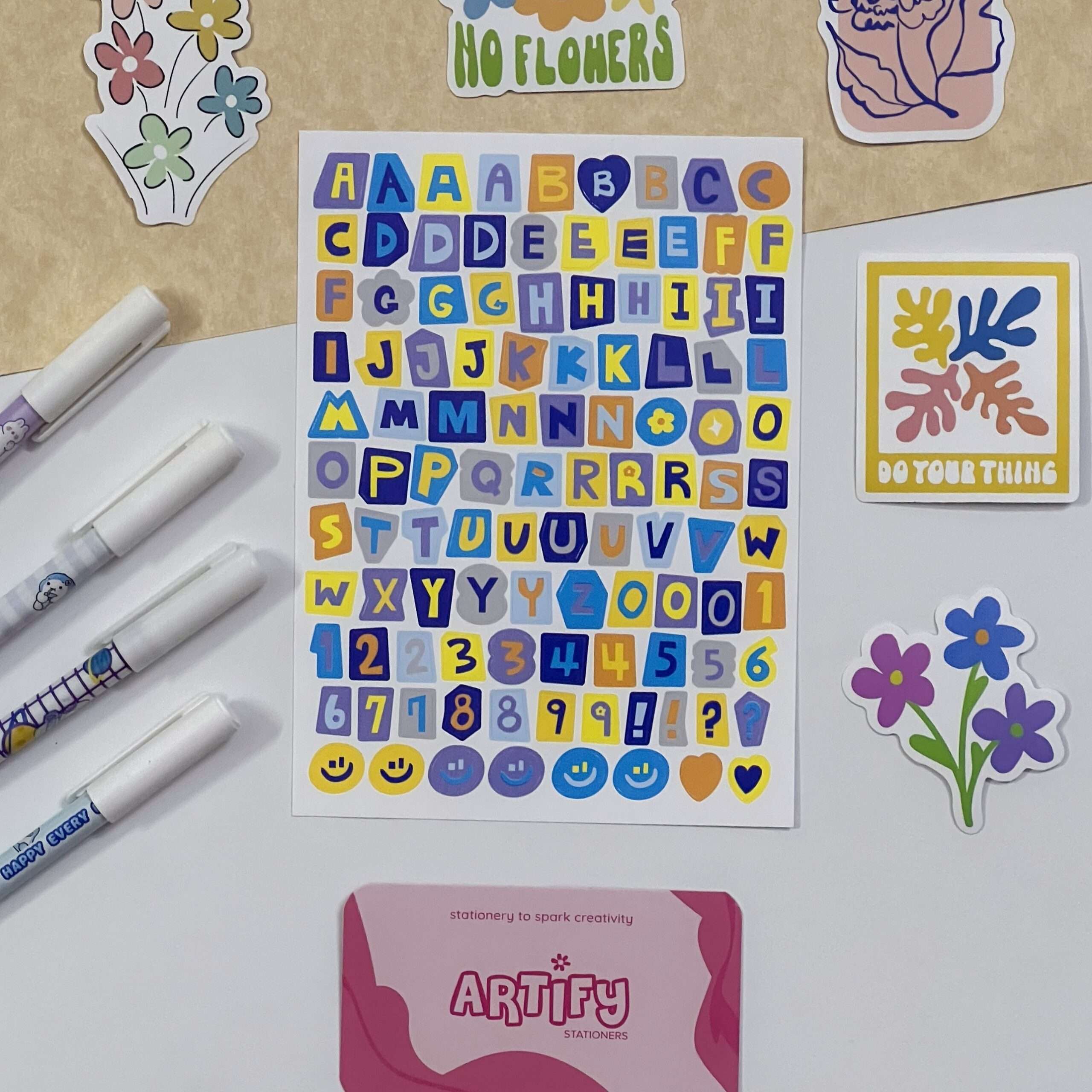 Colorful Alphabet Sticker Sheet - Image 3