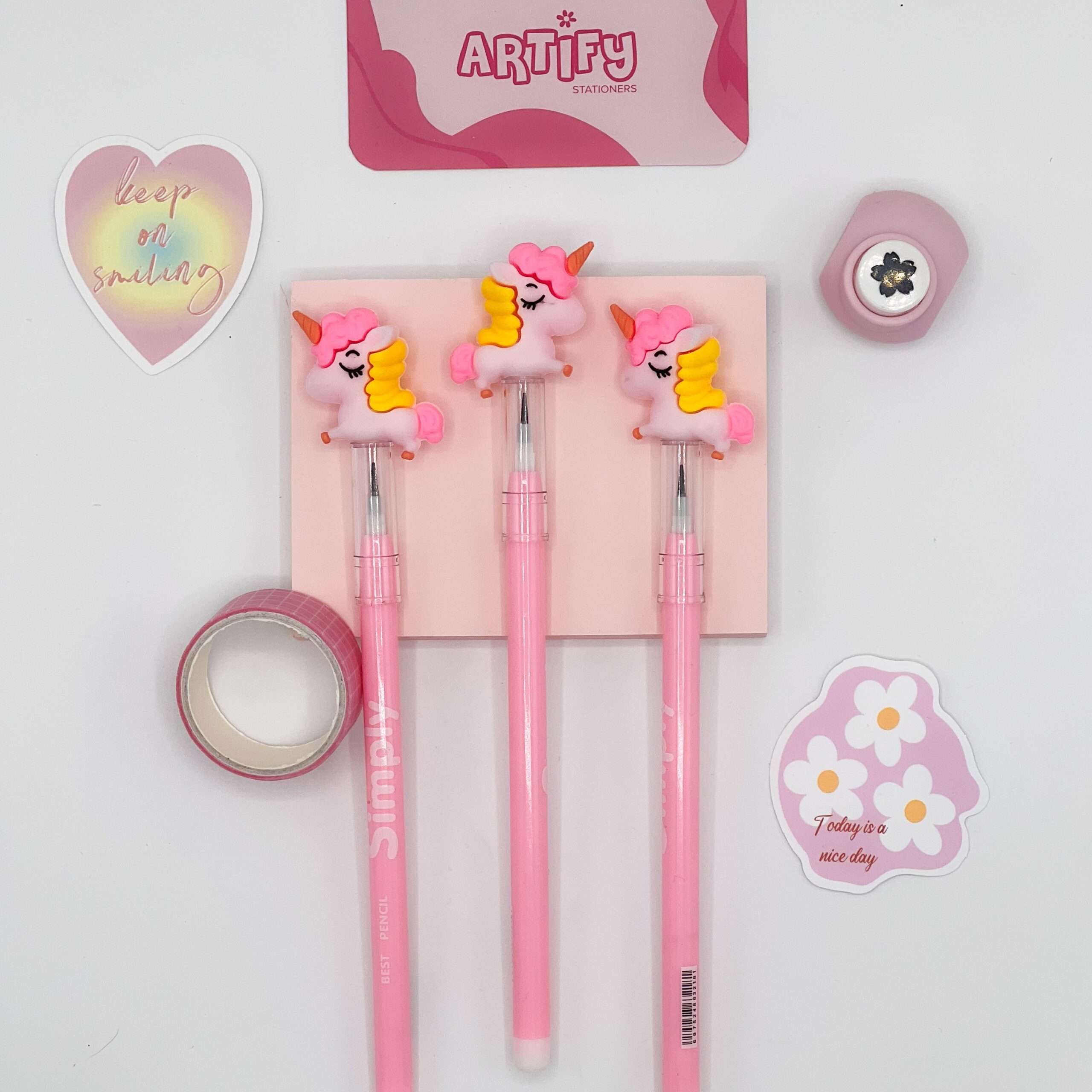 Pink Pencil with Unicorn Eraser