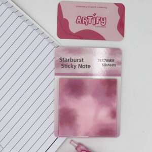 Red Starburst Glittery Sticky Notes