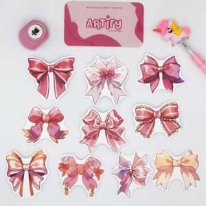 Pastel Pink Bows Stickers Pack