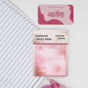 Pink Starburst Glittery Sticky Notes