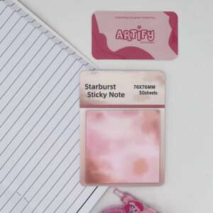 Pink Starburst Glittery Sticky Notes