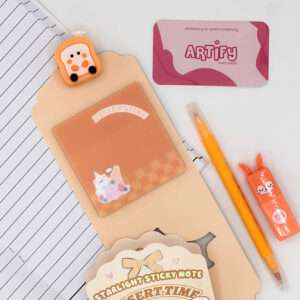 Orange Dessert Time Glittery Sticky Notes