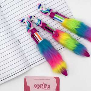 Unicorn Fluffy Rainbow Pen